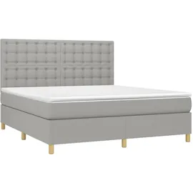 vidaXL Boxspringbett 180 x 200 cm Hellgrau