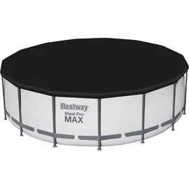 BESTWAY Steel Pro Max Frame Pool Set 457 x 122 cm lichtgrau inkl. Filterpumpe