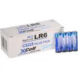 XCell 40x 10x 4er Folie AA LR6 Mignon Super Alkaline Batterie