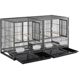 Yaheetech Vogelkäfig Vogelvoliere 96 x 46 x 53 cm Schwarz