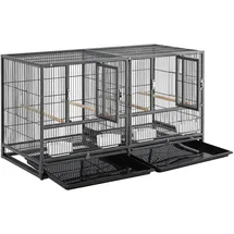 Yaheetech Vogelkäfig Vogelvoliere 96 x 46 x 53 cm Schwarz