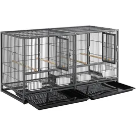 Yaheetech Vogelkäfig Vogelvoliere 96 x 46 x 53 cm Schwarz