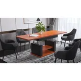 Design Couchtisch DA-666 höhenverstellbar ausziehbar Tisch Ablage Esstisch Wohnzimmer - Rot