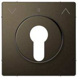 Merten  Zentralplatte für Rollladen-Tast-Rastschalter-Einsätze, System Design, Moccametallic