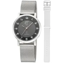 ETT Eco Tech Time Solar Drive Funk ELS-11625-22MS Damen Funk-Solaruhr Atacama Edelstahl mit 2 Bändern