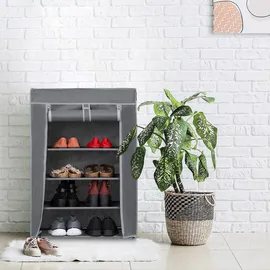 Relaxdays Schuhschrank 60 x 90 x 30 cm 5 Fächer anthrazit