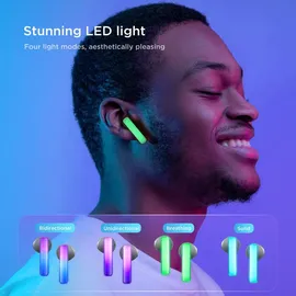 Joyroom JR-TC1 IceLens Series kabellose Kopfhörer mit LED-Leuchten Schwarz