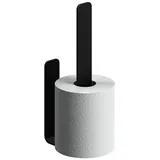 WEISSENSTEIN Toilettenpapier ohne Bohren - Toilettenpapierhalter Edelstahl für die Wand – Rollenhalter selbstklebend - schwarz