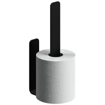 WEISSENSTEIN Toilettenpapier ohne Bohren - Toilettenpapierhalter Edelstahl für die Wand – Rollenhalter selbstklebend - schwarz