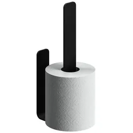 WEISSENSTEIN Toilettenpapier ohne Bohren - Toilettenpapierhalter Edelstahl für die Wand – Rollenhalter selbstklebend - schwarz