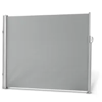LECO Seitenmarkise 180 x 300 cm Lichtgrau Aluminium