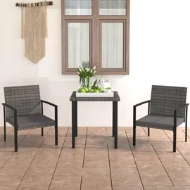 vidaXL Garten-Essgruppe 3-tlg. Grau