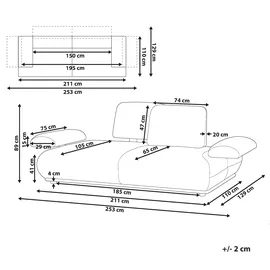 Beliani Sofa 3-sitzer Nacka Hellgrün