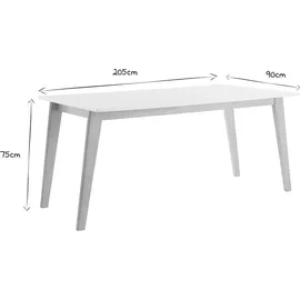miliboo Esstisch ausziehbar helles Holz und weiß L160-205 cm Swad