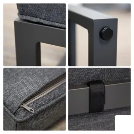 Perel Lounge-Set 8-Personen schwarz/grau