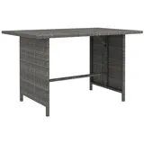 vidaXL Garten-Esstisch Grau 110x70x65 cm Poly Rattan