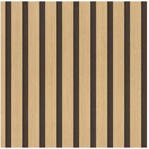 A.S. Création Vliestapete mit Wandpaneelmotiv mit Metallic-Effekt 0,53 x 10,05 m – Schwarz Gold Metallic – Tapete in Holzoptik Made in Germany – 786272