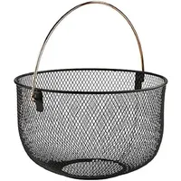 APS Brot und Obstkorb, Metallkorb, schwarzer Korb mit Griff in Kupferoptik, Ø 30 cm, 19 cm