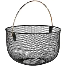 APS Brot und Obstkorb, Metallkorb, schwarzer Korb mit Griff in Kupferoptik, Ø 30 cm, 19 cm