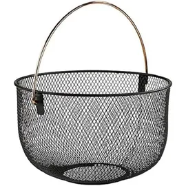 APS Brot und Obstkorb, Metallkorb, schwarzer Korb mit Griff in Kupferoptik, Ø 30 cm, 19 cm