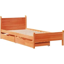 vidaXL Massivholzbett 100 x 200 cm Braun