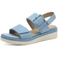 TAMARIS Comfort Damen Sandalen flach aus Leder mit Schnalle,