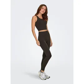ONLY PLAY Trainingstights ONLY PLAY "ONPJAIA LIFE HW LOUNGE", Damen, Gr. XS, N-Gr, braun (chocolate torte), Rippware, Obermaterial: 75% Nylon, 15% Polyamid, 10% Elasthan, unifarben, bequem knöchellang, Hosen, in gerippter Struktur