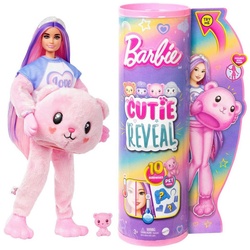 Barbie Anziehpuppe Cutie Reveal, Kuschelweich Serie - Teddybär bunt