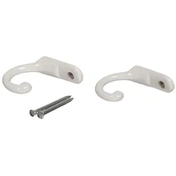 Zierhaken LIEDECO, weiß, Metall, Haken, für Vorhänge