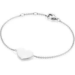Smart Jewel Armband Herz als Zwischenteil, Silber 925 19 cm Damen 