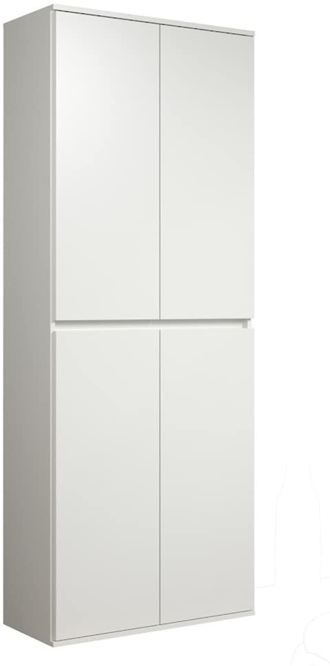 trendteam smart living - Multifunktionsschrank Mehrzweckschrank - Garderobe - Nevada - Aufbaumaß (BxHxT) 74 x 191 x 34 cm - Farbe Weiß - 213215501