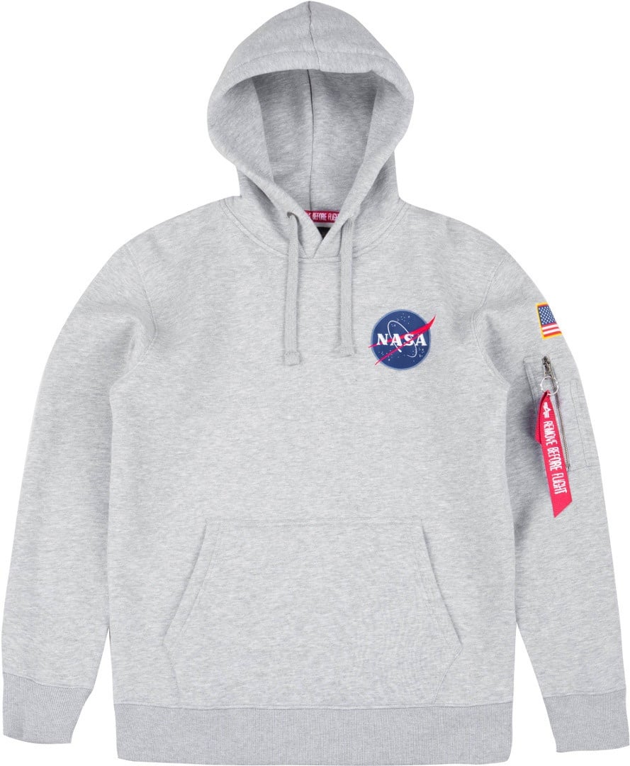 Alpha Industries Space Shuttle Hoodie, grijs, L Voorman