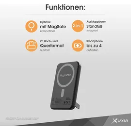 Xlayer Magfix Pro Powerbank mit Standfuß 10.000 mAh Black