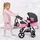 Bayer Design 17560AA Puppenwagen City Max mit Tasche, höhenverstellbar, schwenkbare Vorderräder, wandelbar als Jogger, integrierter Korb - Schwarz/Rosa