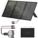 Solarpanel Faltbar, 100W Solarmodul mit ETFE Monokristalline Solarzelle für Powerstation, Solarladegerät mit MC4/6 in1 Solar Panel Stecker, Verstellbarem Ständer,IP65 wasserdicht für Camping,Garten,RV