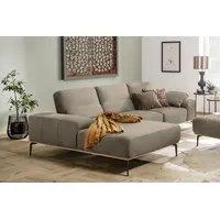 Ecksofa W.SCHILLIG "run, Designsofa mit tollem Sitzkomfort, L-Form", beige (ecru w82), B:299cm H:88cm T:178cm, Longlife Xtra-Leder Z73: Naturwalkleder der Luxusklasse aus den erlesensten Rohhäuten. Hautstärke 1, 1 u2013 1, 3 mm, ROHLEDER Jacquard-Flachgewebe Q2 W60 (63% Polyester, 37% Polyacryl), ROHLEDER Chenille-Flachgewebe Q2 W77 (68% Polyacryl, 32% Polyester), Stoff S37 (100% Polyester), Sofas, mit Holzsockel, Füße in Bronze pulverbeschichtet, Breite 299 cm