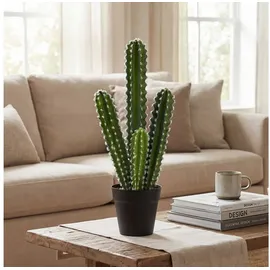 Homcom Kunstpflanze Säulenkaktus Fake Plant wie echt im Kunststofftopf Kaktus, HOMCOM, Höhe 53 cm, für Zuhause, Büro, Einweihungsgeschenke, Dekoration grün