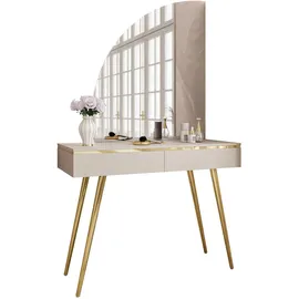 lookway SCHMINKTISCH AURORA-SQ KASCHMIR mit links Spiegel