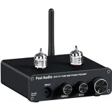Fosi Audio Box X3 Röhren Phono Vorverstärker für MM-Plattenspieler, Bluetooth 5.0 Mini Stereo Hi-Fi Vorverstärker mit Röhrenklang, für Heim-Audio, Schallplattenspieler Soundsystem