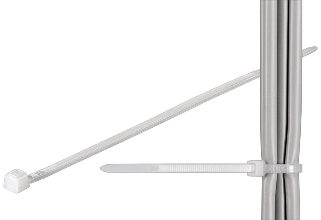 Kabelbinder, wetterfester Nylon, transparent 3,5 mm breit und 30 cm lang, transparent