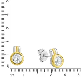 VIVANCE Ohrstecker VIVANCE vergoldet weiß 925-Sterling Silber one-size