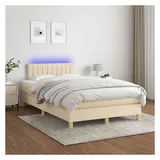 vidaXL Boxspringbett 120 x 200 cm Creme