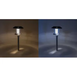 esotec Solarleuchte Edelstahl H38cm inkl. Bewegungsmelder silber