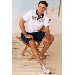 Maritimes Pique-Poloshirt - weiß - L