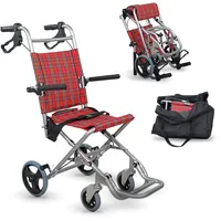 Mobiclinic Transitrollstuhl Neptuno Aluminium klappbar rot mit Sicherheitsgurt