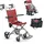 Mobiclinic Transitrollstuhl Neptuno Aluminium klappbar rot mit Sicherheitsgurt