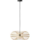 Brilliant Pendelleuchte Busan schwarz Natur Bambus E27 max. 40W Ø48cm