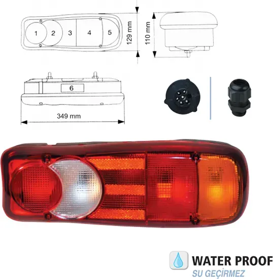 Rücklicht mit Stecker, rechts, universal YP-152S-RH
