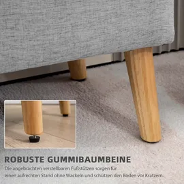 Homcom Sitzbank mit Stauraum scandinavia Polyester Holz Grau