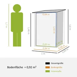Outsunny - Gerätehaus - 100B x 103T x 160H cm - grau